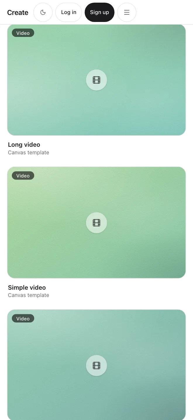 Create app screen: canvas templates in the Canvas tool